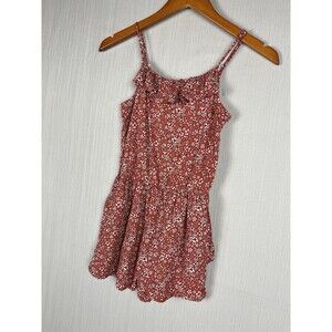 Abercrombie Kids Romper Girls 10 Red Ditsy Floral Summer Ruffle One Piece Summer